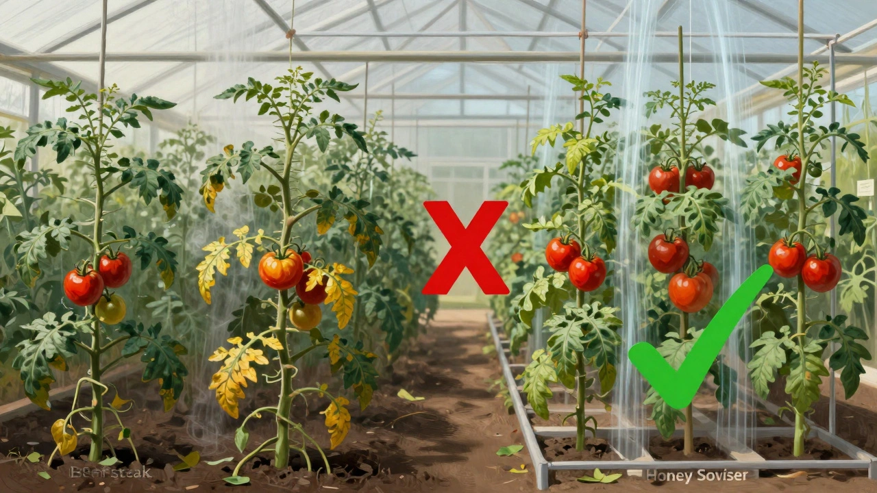 Контраст: перегружённые кусты слева и идеально расположенные — справа, символизирующие правильный и неправильный подход к выращиванию.